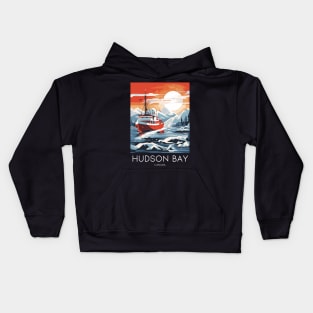 A Pop Art Travel Print of Hudson Bay - Canada Kids Hoodie